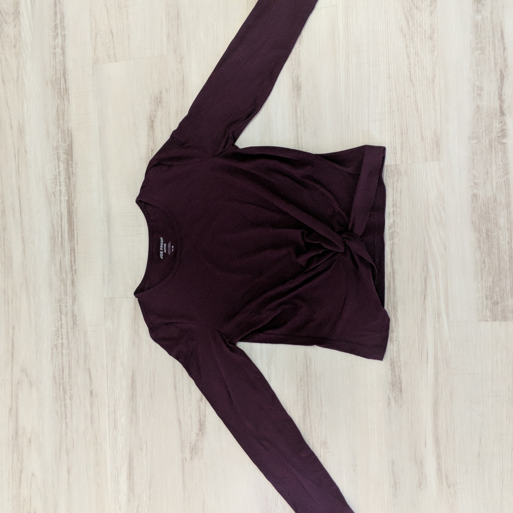 Dark Purple/Plum Long Sleeve Joe Fresh Top - Sz M